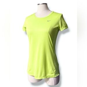 NIKE Running Neon Green DRI-Fit Crew Neck Short Sleeve Shirt